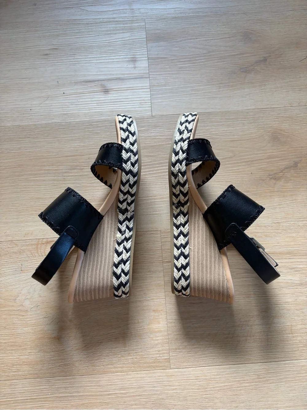 DV by Dolce Vita Black Braided Espadrille Wedge Sandals